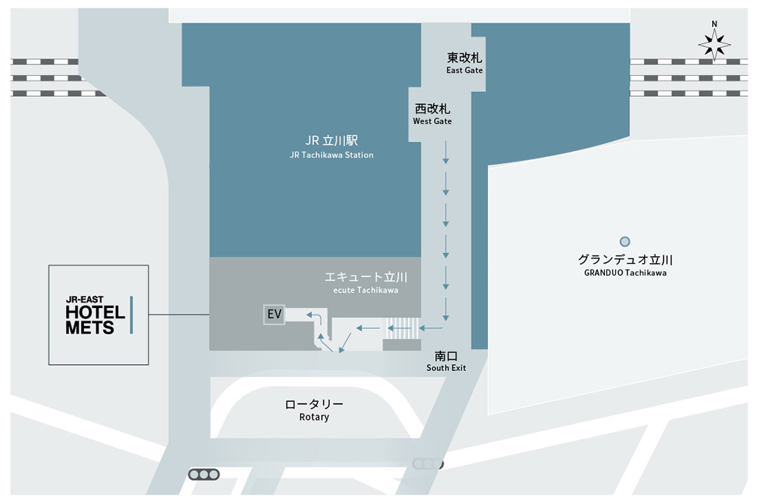 【1階】ホテル入口へのアクセス（24時間入館可能）